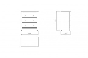 2.08.02.020.14 САГА комод 3 ящика белый/ясень в Елабуге - elabuga.ok-mebel.com | фото