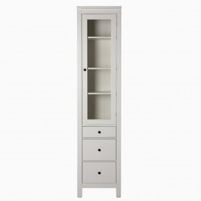 2.08.07.120.1 САГА шкаф с витриной 50 белый RU в Елабуге - elabuga.ok-mebel.com | фото
