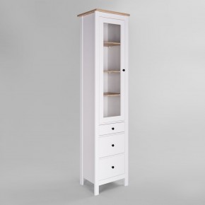 2.08.07.120.14 САГА шкаф с витриной 50 белый/ясень RU в Елабуге - elabuga.ok-mebel.com | фото