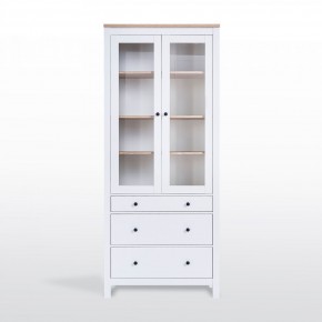 2.08.07.130.14 САГА шкаф с витриной 90 белый/ясень RU в Елабуге - elabuga.ok-mebel.com | фото 2