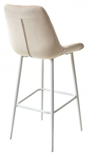 Барный стул ХОФМАН, цвет H-06 Бежевый, велюр / белый каркас М-City в Елабуге - elabuga.ok-mebel.com | фото 4