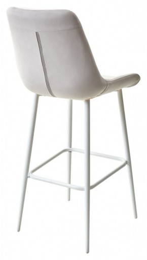 Барный стул ХОФМАН, цвет H-09 Светло-серый, велюр / белый каркас М-City в Елабуге - elabuga.ok-mebel.com | фото 4
