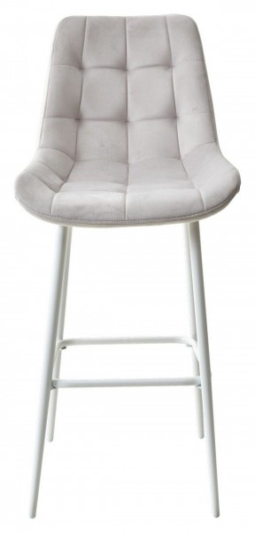 Барный стул ХОФМАН, цвет H-09 Светло-серый, велюр / белый каркас М-City в Елабуге - elabuga.ok-mebel.com | фото 6