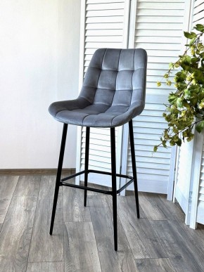 Барный стул ХОФМАН, цвет H-14 Серый, велюр / черный каркас М-City в Елабуге - elabuga.ok-mebel.com | фото 3