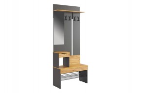 БАСКО Прихожая (модульная) графит/дуб крафт золотой в Елабуге - elabuga.ok-mebel.com | фото 6
