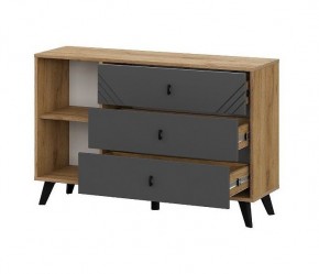 БАЙКАЛ Комод 3 ящика (со створкой) Графит/Дуб золотой в Елабуге - elabuga.ok-mebel.com | фото 3