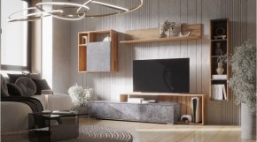 ДАЛЛАС Гостиная (модульная) цемент темный в Елабуге - elabuga.ok-mebel.com | фото