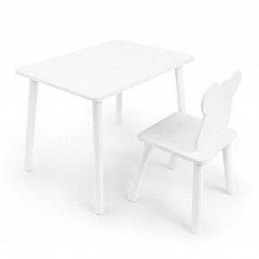 Детский комплект стол и стул «Мишка» Rolti Baby (белый/белый, массив березы/мдф) в Елабуге - elabuga.ok-mebel.com | фото