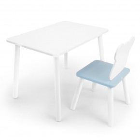 Детский комплект стол и стул «Мишка» Rolti Baby (белый/голубой, массив березы/мдф) в Елабуге - elabuga.ok-mebel.com | фото