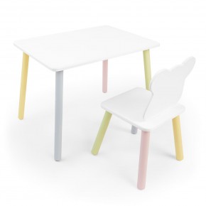 Детский комплект стол и стул «Мишка» Rolti Baby (белый/цветной, массив березы/мдф) в Елабуге - elabuga.ok-mebel.com | фото 1