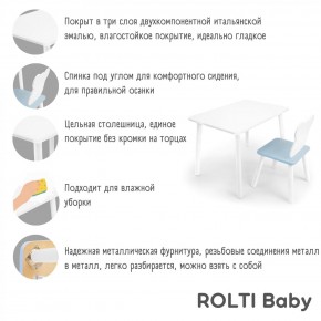 Детский комплект стол и стул «Мишка» Rolti Baby  (голубая столешница/белое сиденье/белые ножки) в Елабуге - elabuga.ok-mebel.com | фото 4