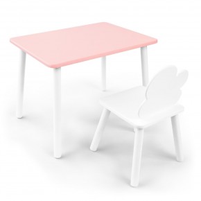 Детский комплект стол и стул «Облачко» Rolti Baby (розовый/белый, массив березы/мдф) в Елабуге - elabuga.ok-mebel.com | фото