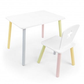 Детский комплект стол и стул «Звезда» Rolti Baby (белый/цветной, массив березы/мдф) в Елабуге - elabuga.ok-mebel.com | фото
