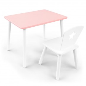 Детский комплект стол и стул «Звезда» Rolti Baby (розовый/белый, массив березы/мдф) в Елабуге - elabuga.ok-mebel.com | фото