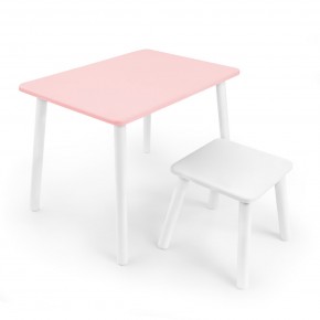 Детский комплект стол и табурет Rolti Baby (розовая столешница/белое сиденье/белые ножки) в Елабуге - elabuga.ok-mebel.com | фото 1