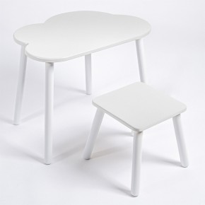 Детский комплект стол ОБЛАЧКО  и табурет Rolti Baby (белая столешница/белое сиденье/белые ножки) в Елабуге - elabuga.ok-mebel.com | фото 1