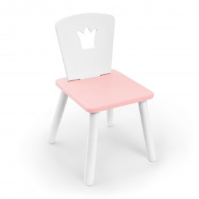 Детский стул Rolti Baby «Корона» (белый/розовый/белый, массив березы/мдф) в Елабуге - elabuga.ok-mebel.com | фото 1