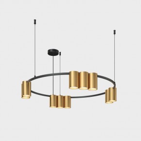 DK4065-BK+SG Подвесной светильник ORBIT , IP20, 10xGU10 LED до 15 Вт, черный + сатинированное золото, алюминий в Елабуге - elabuga.ok-mebel.com | фото