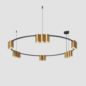 DK4067-BK+SG Подвесной светильник ORBIT, IP20, 15xGU10 LED, до 15 Вт, черный + сатинированное золото, алюминий в Елабуге - elabuga.ok-mebel.com | фото