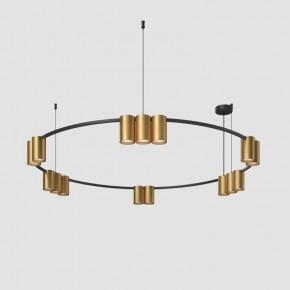 DK4067-BK+SG Подвесной светильник ORBIT, IP20, 15xGU10 LED, до 15 Вт, черный + сатинированное золото, алюминий в Елабуге - elabuga.ok-mebel.com | фото 2
