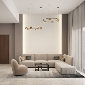DK4067-BK+SG Подвесной светильник ORBIT, IP20, 15xGU10 LED, до 15 Вт, черный + сатинированное золото, алюминий в Елабуге - elabuga.ok-mebel.com | фото 4