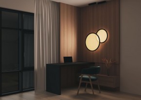 DK6606-BK Подвесной вертикальный светильник Veil со светодиодом H1700 d600 220V 48W 3000-6000K IP20 черный алюминий в Елабуге - elabuga.ok-mebel.com | фото 5