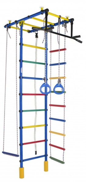 ДСК Атлант цв.синий радуга: турник, кольца, канат, трапеция, веревочная лестница в Елабуге - elabuga.ok-mebel.com | фото