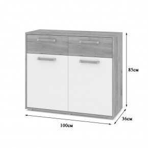 ФЛОРИДА Гостиная (модульная) дуб серый/белый в Елабуге - elabuga.ok-mebel.com | фото 6