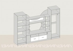 Гостиная Аллегро с 2 шкафами вариант-5 (Ясень светлый/тёмный) в Елабуге - elabuga.ok-mebel.com | фото 2