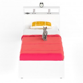 Камелия Кровать 0900, цвет белый, ШхГхВ 93,5х217х78,2 см., сп.м. 900х2000 мм., без матраса, основание есть в Елабуге - elabuga.ok-mebel.com | фото 2