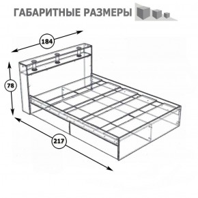 Камелия Кровать 1800, цвет венге/дуб лоредо, ШхГхВ 183,5х217х78,2 см., сп.м. 1800х2000 мм., без матраса, основание есть в Елабуге - elabuga.ok-mebel.com | фото 3