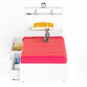 Камелия Кровать с ящиками 0900, цвет белый, ШхГхВ 93,5х217х78,2 см., сп.м. 900х2000 мм., без матраса, основание есть в Елабуге - elabuga.ok-mebel.com | фото 4