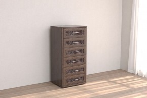Кэт-4 Комод 6 ящ (МДФ Венге/Экокожа Caiman коричневый) в Елабуге - elabuga.ok-mebel.com | фото