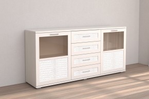 Кэт-4 Комодино (МДФ Бодега белая/Экокожа Caiman белый) в Елабуге - elabuga.ok-mebel.com | фото