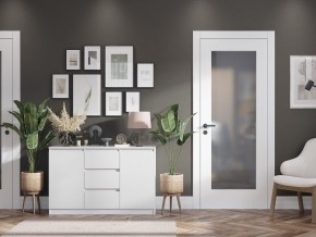 Комод 2-ств. с 3 ящиками "Бьянко" (Белый лофт) в Елабуге - elabuga.ok-mebel.com | фото 2