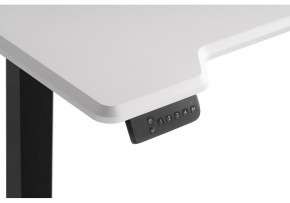 Компьютерный стол Маркос с механизмом подъема 120х75х75 белая шагрень / черный в Елабуге - elabuga.ok-mebel.com | фото 6