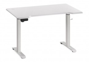 Компьютерный стол Маркос с механизмом подъема 120х75х75 белый / шагрень белая в Елабуге - elabuga.ok-mebel.com | фото 3