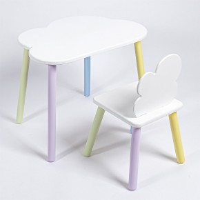 Комплект детский стол ОБЛАЧКО и стул Облачко ROLTI Baby (белая столешница/белое сиденье/цветные ножки) в Елабуге - elabuga.ok-mebel.com | фото