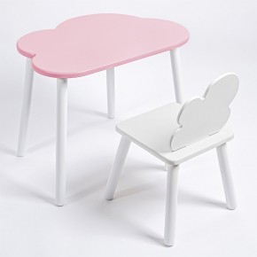 Комплект детский стол ОБЛАЧКО и стул ОБЛАЧКО ROLTI Baby (розовая столешница/белое сиденье/белые ножки) в Елабуге - elabuga.ok-mebel.com | фото