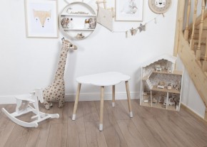 Комплект детский стол ОБЛАЧКО и стул ЗВЕЗДА ROLTI Baby (белая столешница/белое сиденье/береза ножки) в Елабуге - elabuga.ok-mebel.com | фото