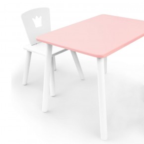 Комплект детской мебели стол и стул Корона (Розовый/Белый/Белый) в Елабуге - elabuga.ok-mebel.com | фото