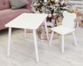 Комплект детской мебели стол и стул Мишутка (Белый/Белый/Белый) в Елабуге - elabuga.ok-mebel.com | фото