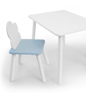 Комплект детской мебели стол и стул Облачко (Белый/Голубой/Белый) в Елабуге - elabuga.ok-mebel.com | фото