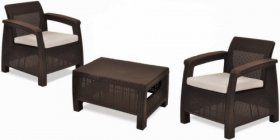 Комплект мебели Корфу Уикенд (Corfu Weekend) коричневый - серо-бежевый * в Елабуге - elabuga.ok-mebel.com | фото 1