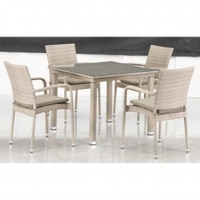 Комплект плетеной мебели T256C/Y376C-W85 Latte (4+1) + подушки на стульях в Елабуге - elabuga.ok-mebel.com | фото 3