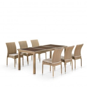Комплект плетеной мебели T365/Y380B-W65 Light Brown (6+1) в Елабуге - elabuga.ok-mebel.com | фото 1