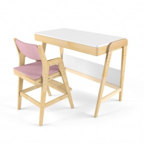 Комплект растущий стол и стул с чехлом 38 попугаев «Вуди» (Белый, Береза, Розовый) в Елабуге - elabuga.ok-mebel.com | фото