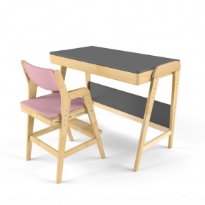 Комплект растущий стол и стул с чехлом 38 попугаев «Вуди» (Серый, Береза, Розовый) в Елабуге - elabuga.ok-mebel.com | фото