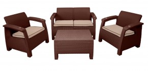 Комплект уличной мебели Yalta Premium Terrace Set (Ялта) шоколадый (+подушки под спину) в Елабуге - elabuga.ok-mebel.com | фото