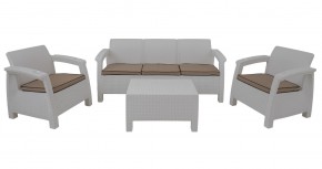 Комплект уличной мебели Yalta Premium Terrace Triple Set (Ялта) белый (+подушки под спину) в Елабуге - elabuga.ok-mebel.com | фото 1